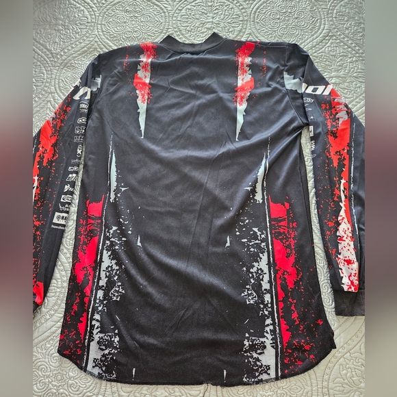 Vintage Men's Black and Red Supercross racing jersey - Picture 2 of 3